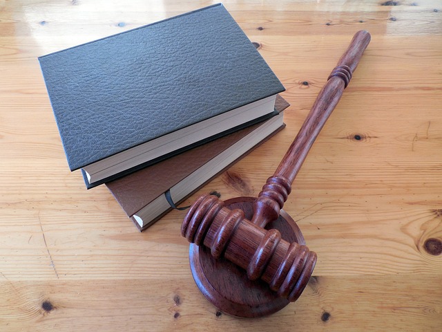 gavel and books on table
