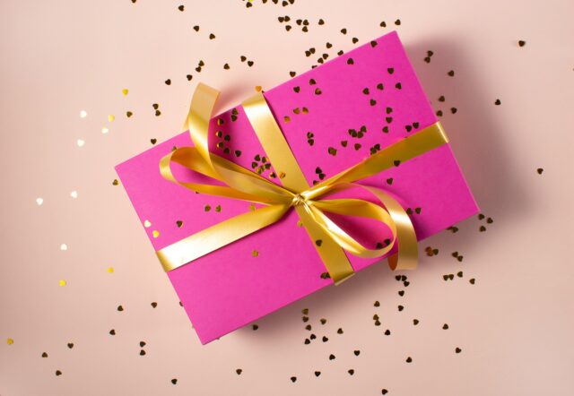pink wrapped present